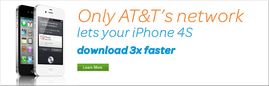 Only AT&T's network lets your iPhone 4S download 3x faster